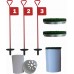 Home Golf Practice Set - 3 Metal Putting Pins & Cups & Luxury cup covers (for use with artificial lawns) 